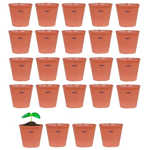Image of KWEL N Pot for Home Garden | Planters for Outdoor Balcony and Nursery | Flower Planting Pots Terracotta Color (Pack of 24)