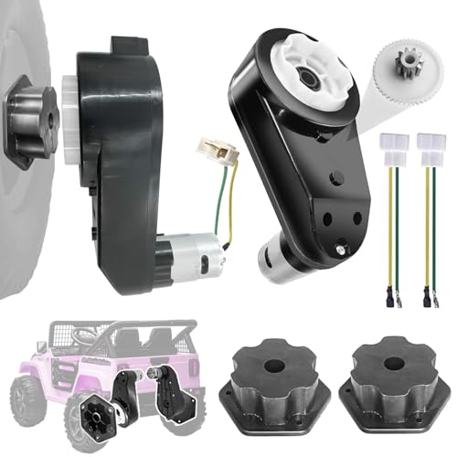 2PCS 12 Volt RS550 40000 RPM High-Speed Motor Gearbox for Power Wheels Motor Upgrade,Pair of 12V Motors Engine for Ride-On Replacement Parts,2 Free Coupler (Blck Coupler)