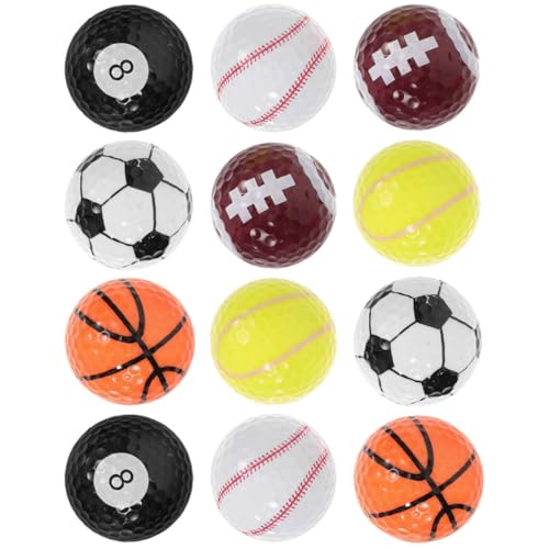 Balles de golf colorées Veemoon en résine - Set de 12 pièces pour adultes et adolescents