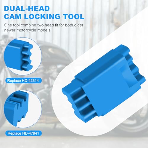 Image of M8 Double-headed Cam Locking Tool Blue Compatible for Harley Twin Cam 1999-2017, Dyna Models 1999-2006, M8 Milwaukee 8 Motors 2017-2024