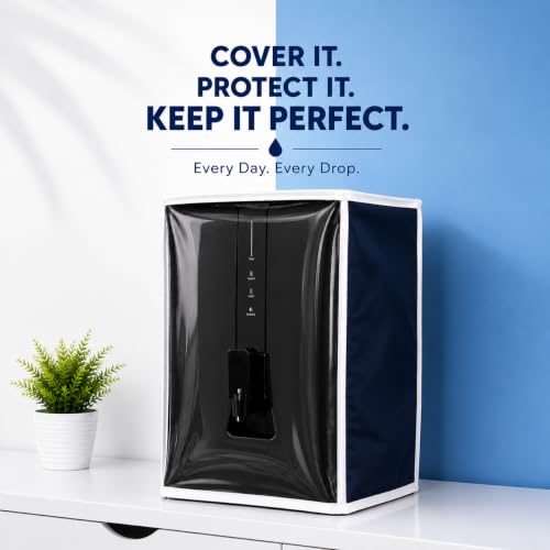 Image of Water Purifier Cover Compatible with Pureit Eco Elite 2X RO+UV+MF+Alkaline - Dustproof, Waterproof, Oil Stain Protection, Transparent Front, Velcro Closure, Fits Wall-Mounted /Table-Top
