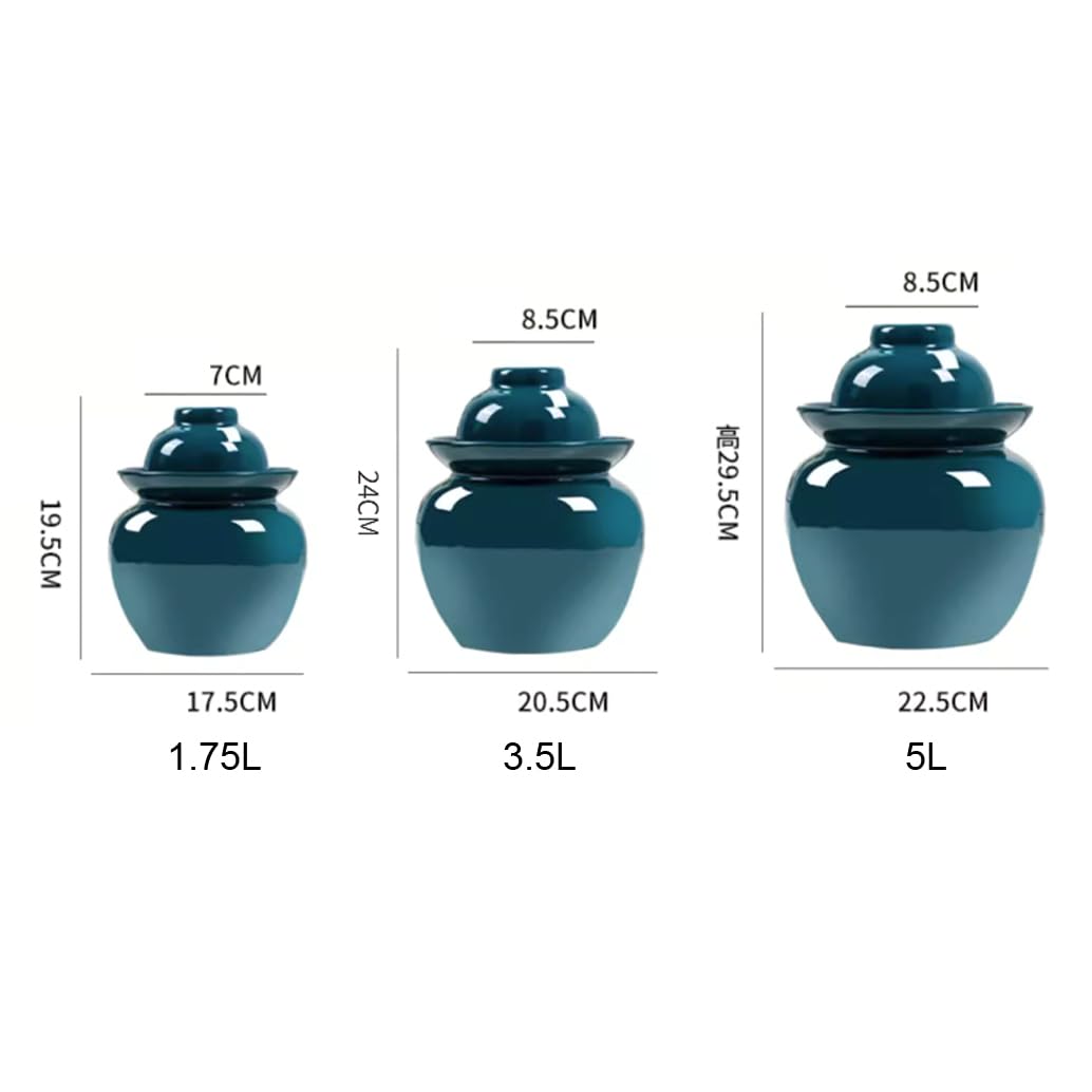 Ceramiczny słoik na marynaty z pokrywkami, duży tradycyjny chiński porcelanowy słoik do marynowania, ceramiczny garnek fermentacyjny z uszczelką wodną pokrywką śluzy powietrznej, garnek z kapustą