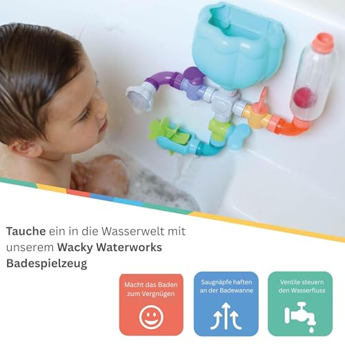 Nuby Wacky Waterworks – Bade-Spielzeug mit Saugnapf | Kognitives Wachstum für Kinder | Interaktives Wasserspielzeug | Spaßig und lehrreich | Ab 18 Monaten