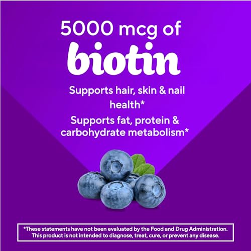 Vitafusion Biotin Gummies 5000mcg Per 2 Gummies | Hair Skin and Nails - image 3