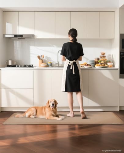Image of Ophanie Kitchen Mats for Floor,3 /4 inch Thick,24x70 Anti Fatigue Cushioned Mat,Kitchen Rugs,Waterproof,Comfort Ergonomic Standing Mat for Office,Home,Sink with 99+ Pairs of Anti-Slip Bottom Ridges