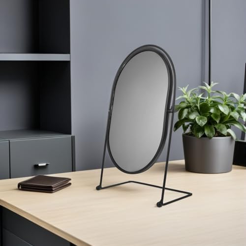 Espejo de Maquillaje Ovalado Giratorio con Soporte Negro miniatura 7