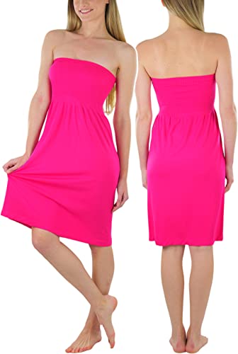Image of ToBeInStyle Women's Strapless Cover Up Tube Dress Beach Summer Bandeau Flowy