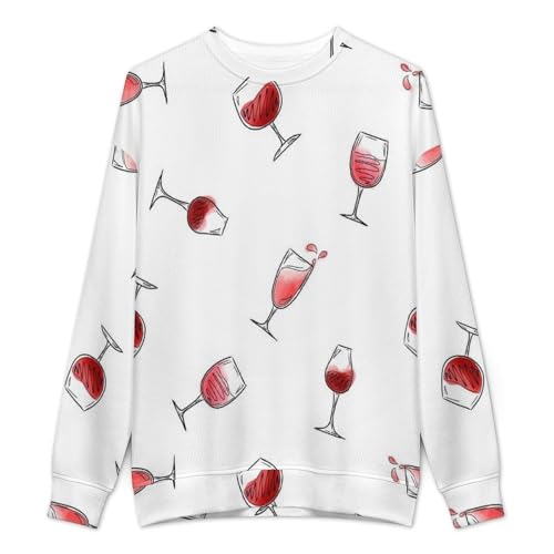 MoBlinko Mens Sweater Champagne Glasses Sweaters for Men Crew Neck Sweater for Men Lightweight Pullover2