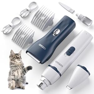 Cat Clippers for Matted Hair, Quiet Cat Shaver for Long Hair, Cordless Cat Hair Trimmer for Grooming, Cat Paw Trimmer Nail Grinder,Pet Shaver Cat Grooming Kit for Cats Small Dogs Animals(Blue)