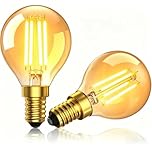 Aurahome Vintage E14 LED Light Bulbs Warm White 2200K,4W Retro Small Edison Screw Bulb,Replace 35W E14 Golf Ball Bulb Small Screw Light Bulb SES LED Filament Bulbs for Decorative Lighting-2Pack