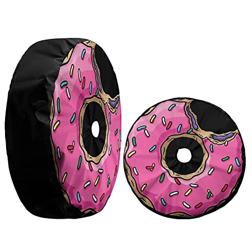 Image of Donut Spare Tire Cover with Backup Camera Hole Wheel Tire Cover Fit Trailer, RV, SUV and Many Vehicle 17inch