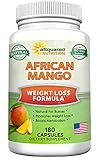 African Mango Extract Cleanse (180 Capsules) Plus Raspberry Ketones & Green Tea Complex, Irvingia Gabonensis Seed Fat Burner, Fast Weight Loss Diet Pills Supplements, Detox Drops Slim Prime