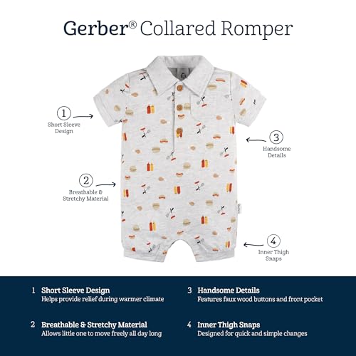 Image of Gerber Baby Short Sleeve Romper