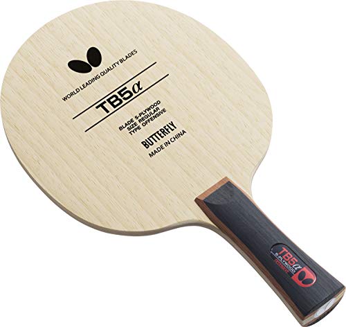 Butterfly TB5 Alpha FL Blade - 5-Ply All-Wood Blade - Professional Table Tennis Blade - Available in FL shakehand Handle Style - for Beginner to Intermediate Level