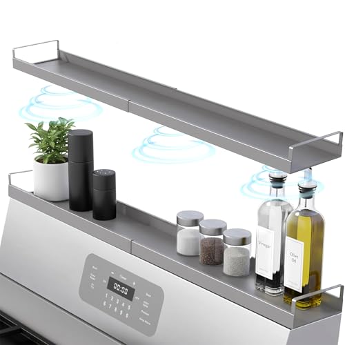 Extendable Steel Over the Stove Shelf for Back of Stove