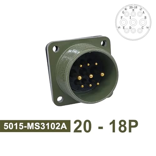 Conector militar MS3102A 20-18P circular MIL STD 5015 con socket de 1 pieza 2