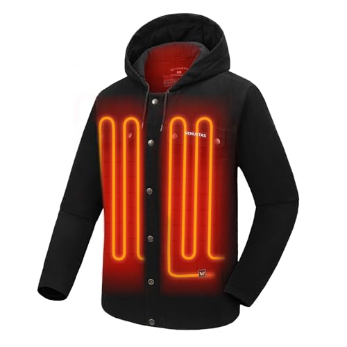 Venustas 12V Heated Utility Jacket for Men with Battery, Heated Jacket with 50% Larger Heating Zones for Outdoor Work