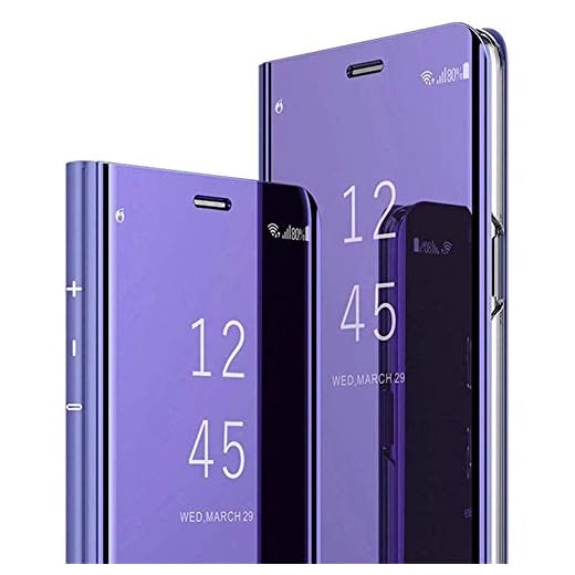 JAWSEU Kompatibel med Galaxy S6 Edge fodral mobiltelefonfodral Mirror Case spegel PU-läder fodral plånbok flip fodral plånbok väska fodral magnet konstläder väska fodral läderfodral skyddande fodral, lila