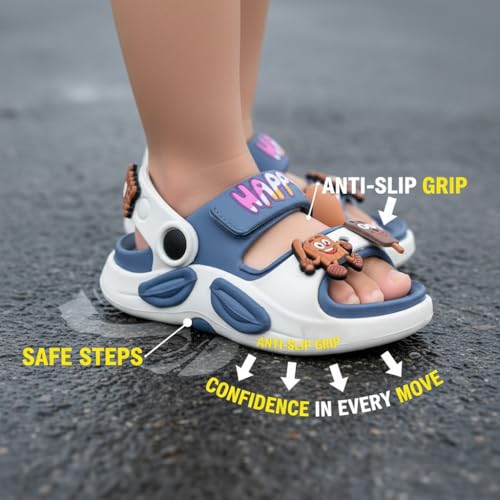 Image of GLJ Kids Comfort Clogs Sandals for Boy and Girl, 1 to 14 Years, Two-Strap Design, Easy to Wear Slip On, Dust and Waterproof, 1100