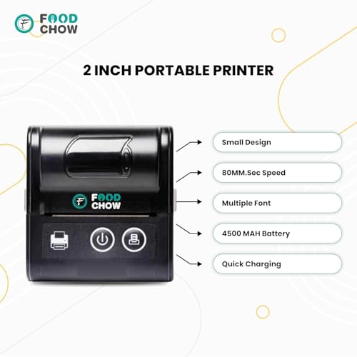 Image of 14 Days Free Trial POS Software + 2 Inch Bluetooth USB Thermal Receipt Printer Subscription for Restaurant, Cafe, Shops - Portable POS Billing Machine with New Website, 2 Rolls & QR Code (4500mah)