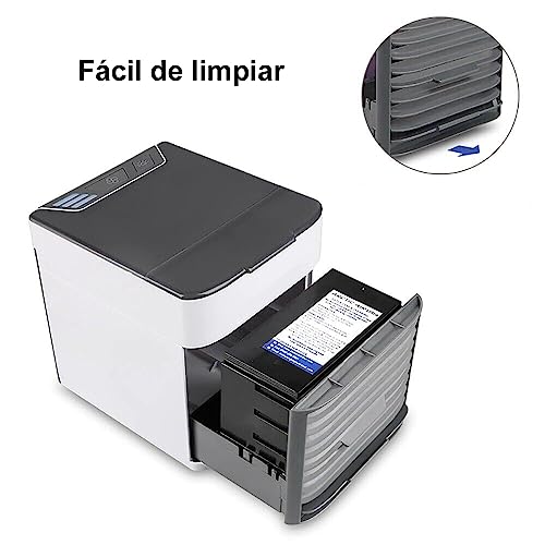 RevolutionLine - Mini Aire Acondicionado Portátil | Ventilador USB portátil con 3 velocidades y luz | Enfriador y purificador del aire sin aspas | Aire Acondicionado sin ruido para el verano - imagen 5