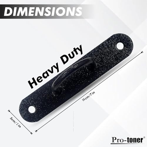 Image of Protoner Wall Mount Hook with Mounting Plate, Heavy-Duty Metal Snap, Black, for Battle Rope, Punching Bag, Hammock, Swing, Set of 2