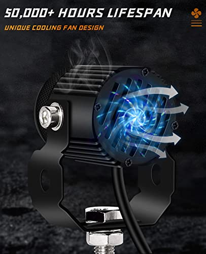 Zmoon 6960 Motorcycle Led Driving Fog Lights 60W White And Amber Led Pods Projector Lights 1.3 Inch Aux Spotlight thumb #2