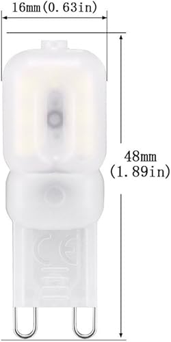 Miniatura 3 de Paquete de 10 bombillas LED G9 con base G9 de 3 vatios, blanco frío, 110 V, regulables, para techo de lámpara de araña de interior, equivalente a