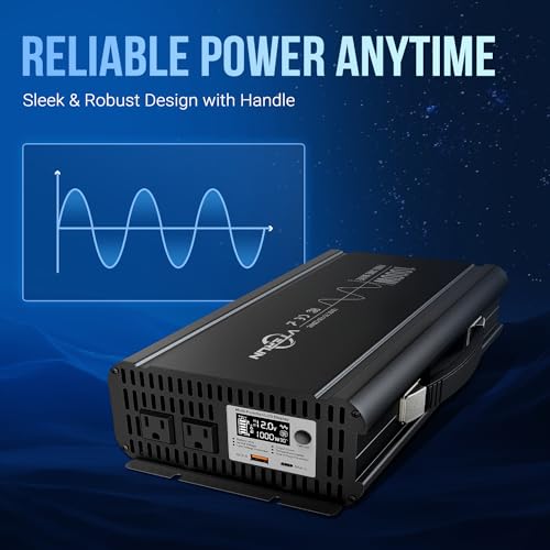 Vterun SI1000 1000W Pure Sine Wave Inverter 12V Dc To 110-120V Ac Efficient Energy Converter For Home, Rv Use thumb #1