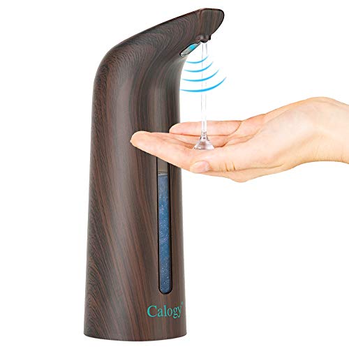 Calogy Touchless Soap Dispenser, Automatic Hand Sanitizer Dispenser for Kitchen Gadgets, Bathroom, and Shower - 14 OZ / 400 ML - Brown