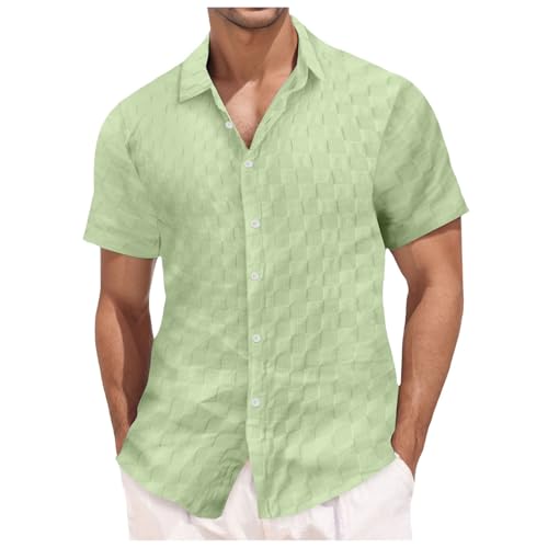 Chemise homme d'été manches courtes coton décontractée moderne S