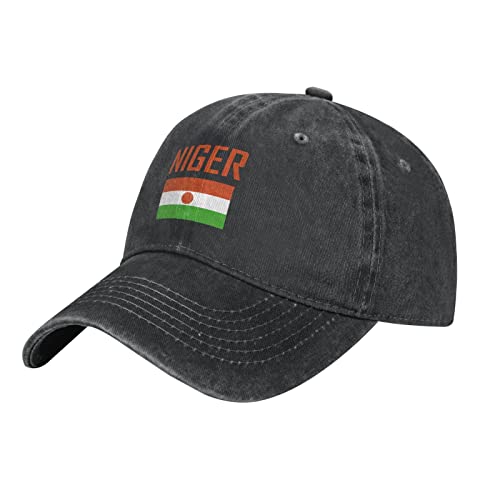 BAAROO Casquette de baseball avec drapeau du Niger pour homme - Noir - Vintage - Coton délavé - Réglable - Unisexe, #1632, taille unique-M