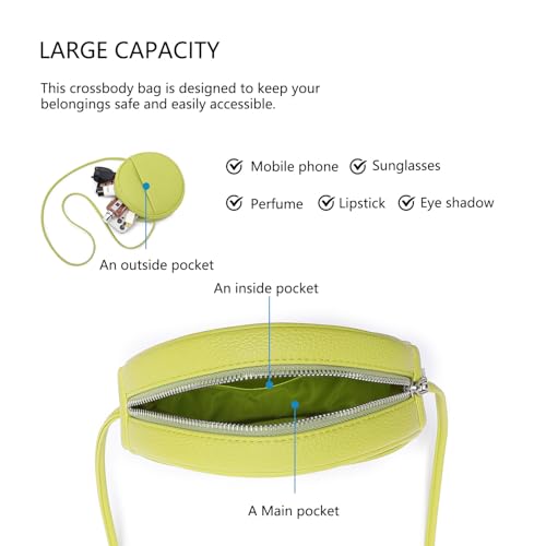 Image of Circle Crossbody Bag for Women NYLON Circle Purse with Zipper Adjustable Knot Shoulder Straps
