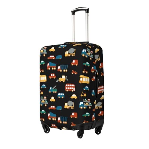 Cute Cars Construction Vehicle Travel Luggage Cover Fits 18-32 Inch Luggage, Elastic Suitcase Cover Protector with Concealed Zipper for Wheeled Suitcase Travel Accessories2