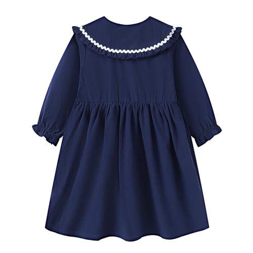 HILEELANG Toddler Girls Long Sleeve Dress Fall Autuman Cotton Casual Floal Jersey Shirt Dresses2