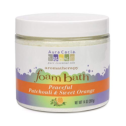 Aura Cacia Peaceful Patchouli & Sweet Orange Aromatherapy Foam Bath | 14 oz. Jar