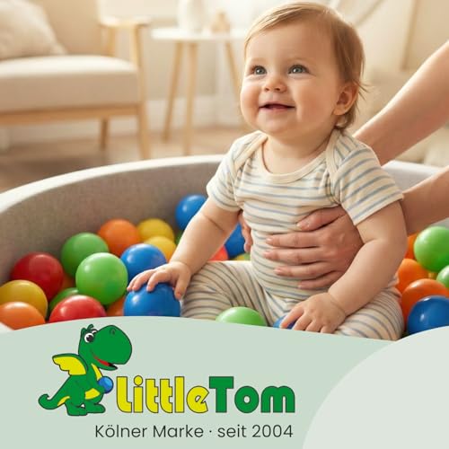 LittleTom 120 Bälle für Bällebad – hochwertige Plastik Babybälle für Bällchenbad & Hüpfburg – Bunte Spielbälle fördern Motorik & Greifen – unbedenklich & langlebig Geschenkidee