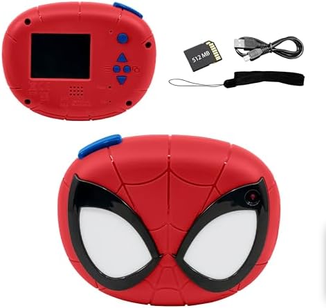 ekids Spiderman Kids Camera with SD Card, Digital Camera for Kids with Video Recording, Built-in Digital Stickers for Fans of Spiderman Gifts