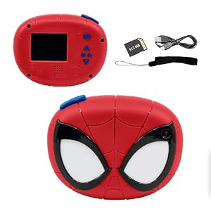 ekids Spiderman Appareil Photo pour Enfants avec Carte SD, Appareil Photo numérique pour Enfants avec Enregistrement vidéo, Autocollants numériques intégrés pour Les Fans de Spiderman Cadeaux
