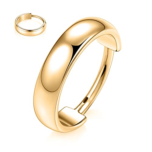 FUNLMO Conch Piercing Jewelry Conch Hoop Cartilage Earring Helix Piercing Jewelry Conch Earring 316L Surgical Steel Thick Huggie Hoop Earring 18G 12mm Gold
