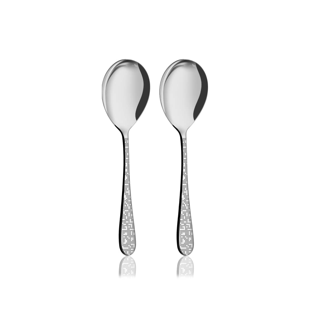 Stainless Steel Monika with Laser Serving Spoon,2 Pieces