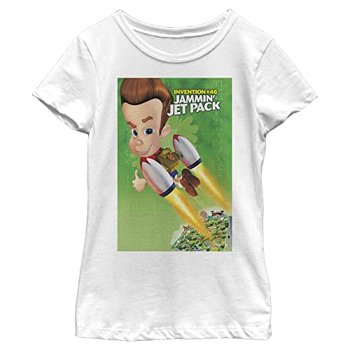T-shirt Jimmy Neutron pour fille en coton rose col rond