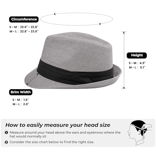 Image of Straw Trilby Fedora Hat for Men Women 1920s Panama Hat Short Brim Summer Beach Sun Hat with Band