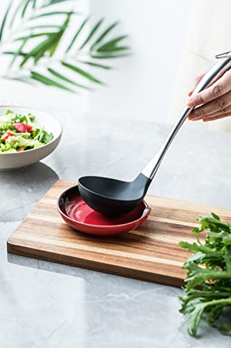 Spoon Rest For Stove Top Spatula Holder For Kitchen Counter Cute Cooking Utensil Rest For Spoons, Ladles, Tongs, Framhouse Decor For Christmas, Red #TOP3