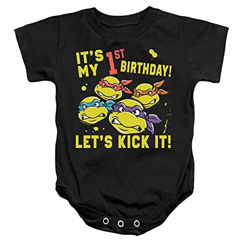 Popfunk Unisex Infant TMNT Teenage Mutant Ninja Turtles Outta My Way Snap Suit for Baby - 6 Months - Black