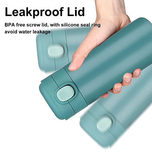Image of YINJAM Insulated Travel Water Bottle Metal Coffee Cup Mug Stainless Steel Reusable Flask Tumbler for Men Women Gym Hiking Sports (Blue, 15 Oz)