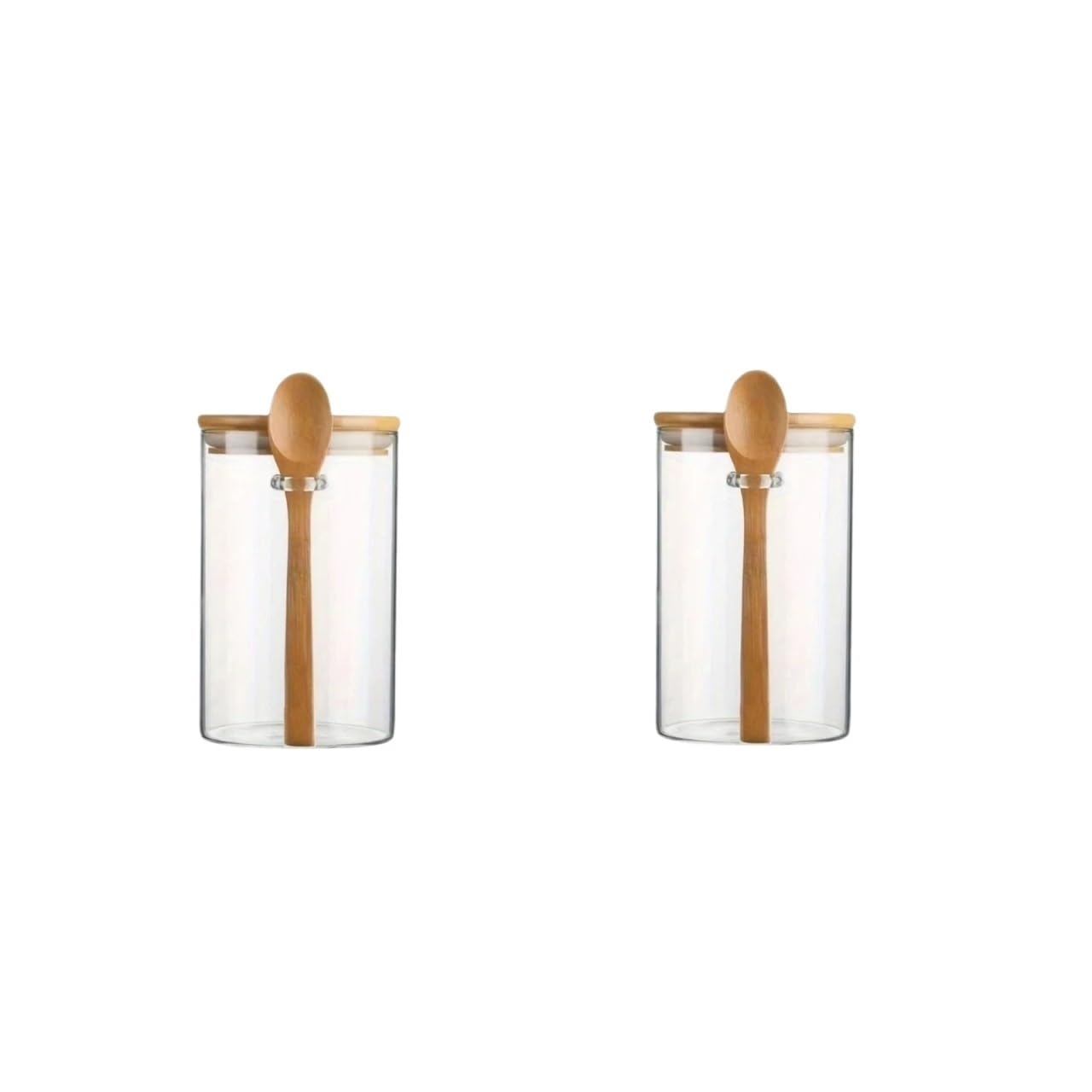 ZNJAMN 2pcs Glass Sugar Container With Spoon Jars With Lid And for Pickling