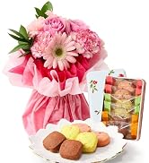 bloomee(ブルーミー) 銀座千疋屋 フルーツ クッキー × そのまま飾れるブーケ ピンク Sサイズ 母の日 誕生日 花 生花 花束 (ギフト プレゼント お祝い) 結婚 記念日 お菓子 焼...