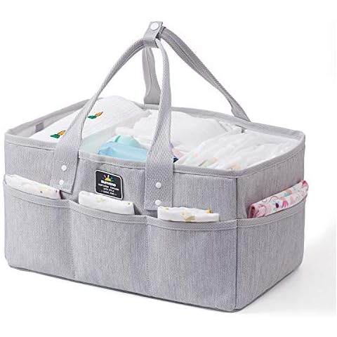 SUNVENO Baby nappy caddy organiser, large baby organiser and storage for children's room, portable nappy basket for changing station, suitable for changing table, baby registry gift Cover