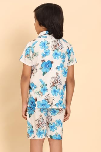 Image of Boys Printed Casual Shirt Short Sleeve Button Down Beach Shirt for Kids